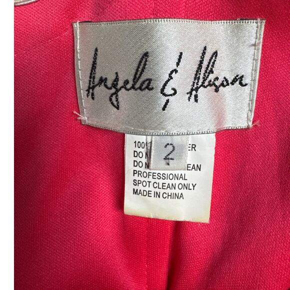 Angela & Alison Watermelon Beaded Strapless Mermaid Prom Formal Dress Women 2 - Picture 12 of 12